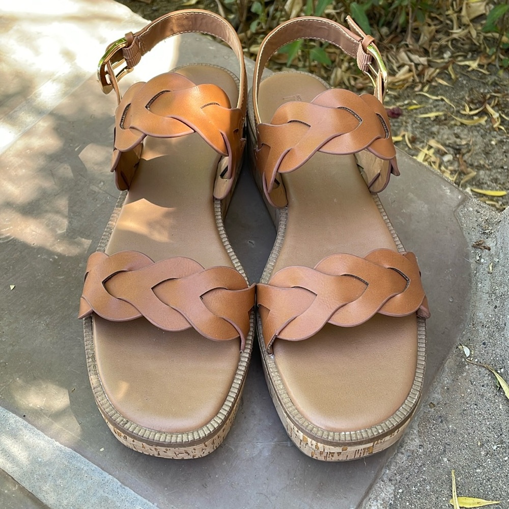 Nordstrom Rack Pennie Platform Sandal Women's Open Toe Brown Size 9.5